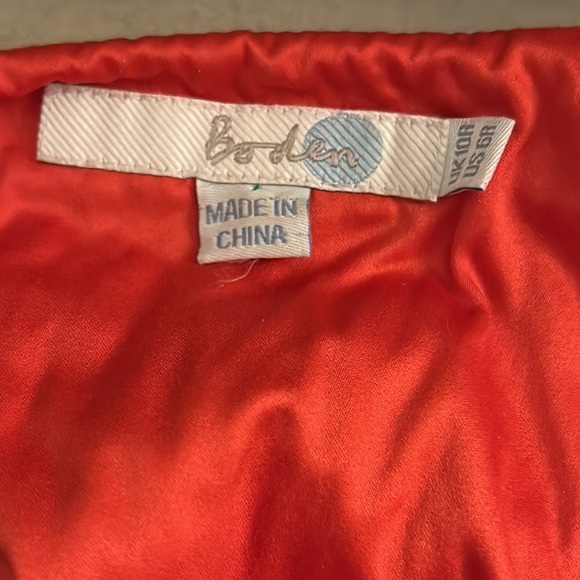 Boden Red Orange Textured Fringe Hem Mini Dress - 6 - Picture 12 of 15